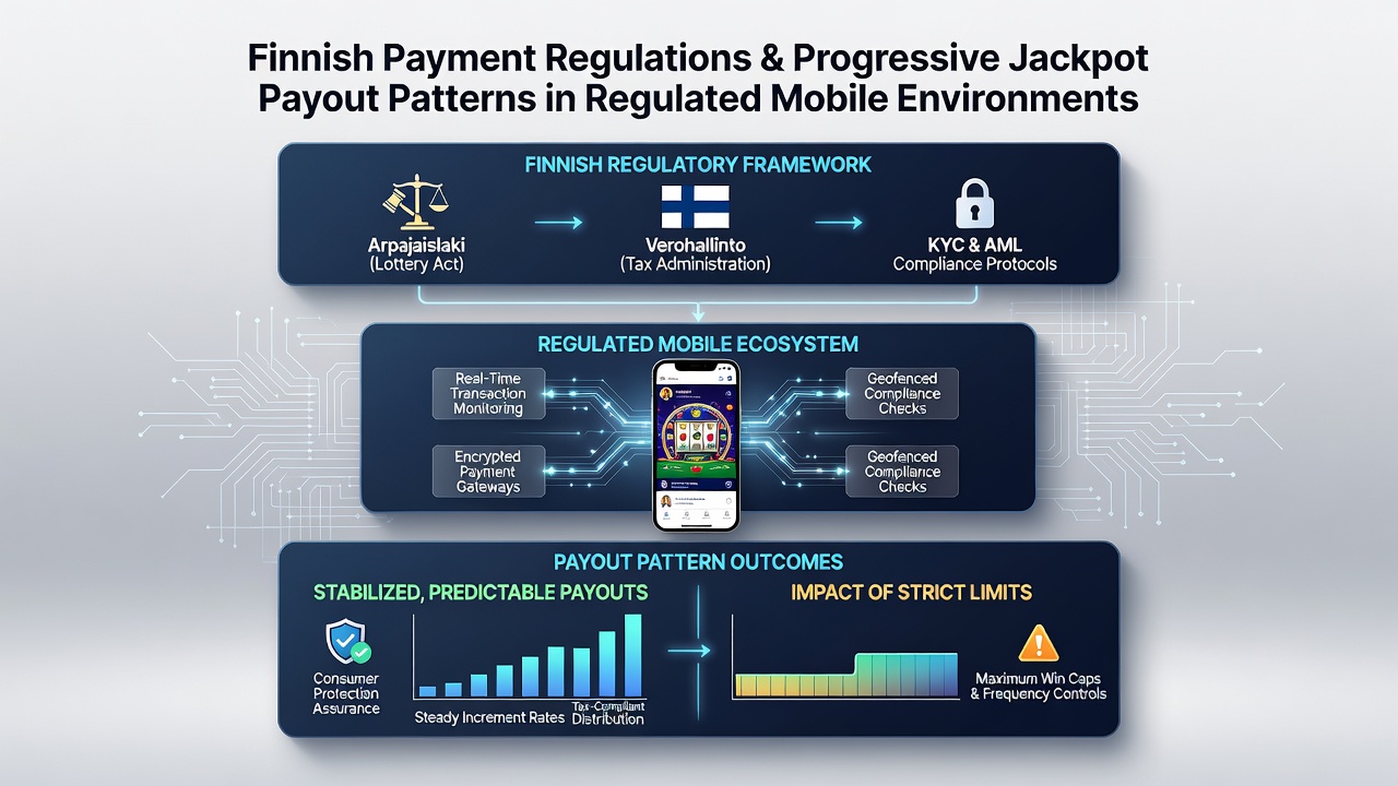 Secure mobile payment flow diagram illustrating jackpot contribution routing under Finnish regulations